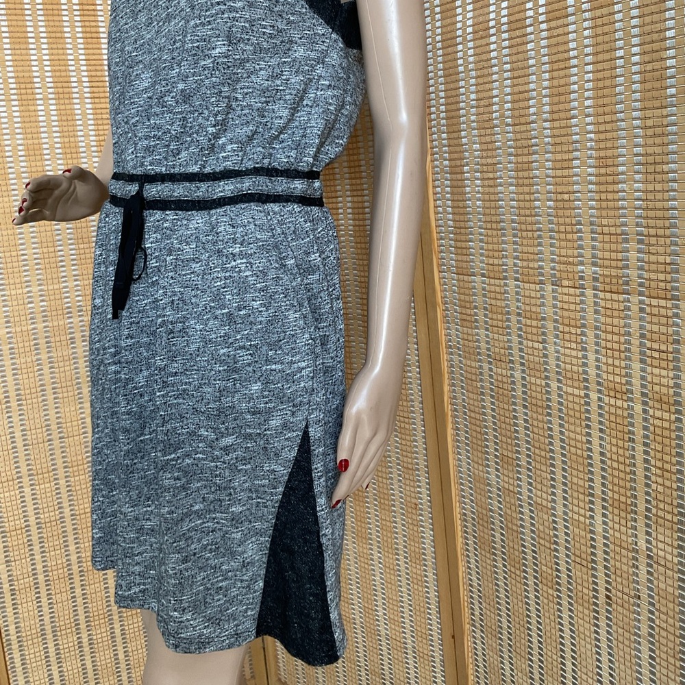 Tommy Hilfiger Athluxe XS Gray Black Heather Dress Cap Sleeves Ties Pockets - Picture 4 of 15